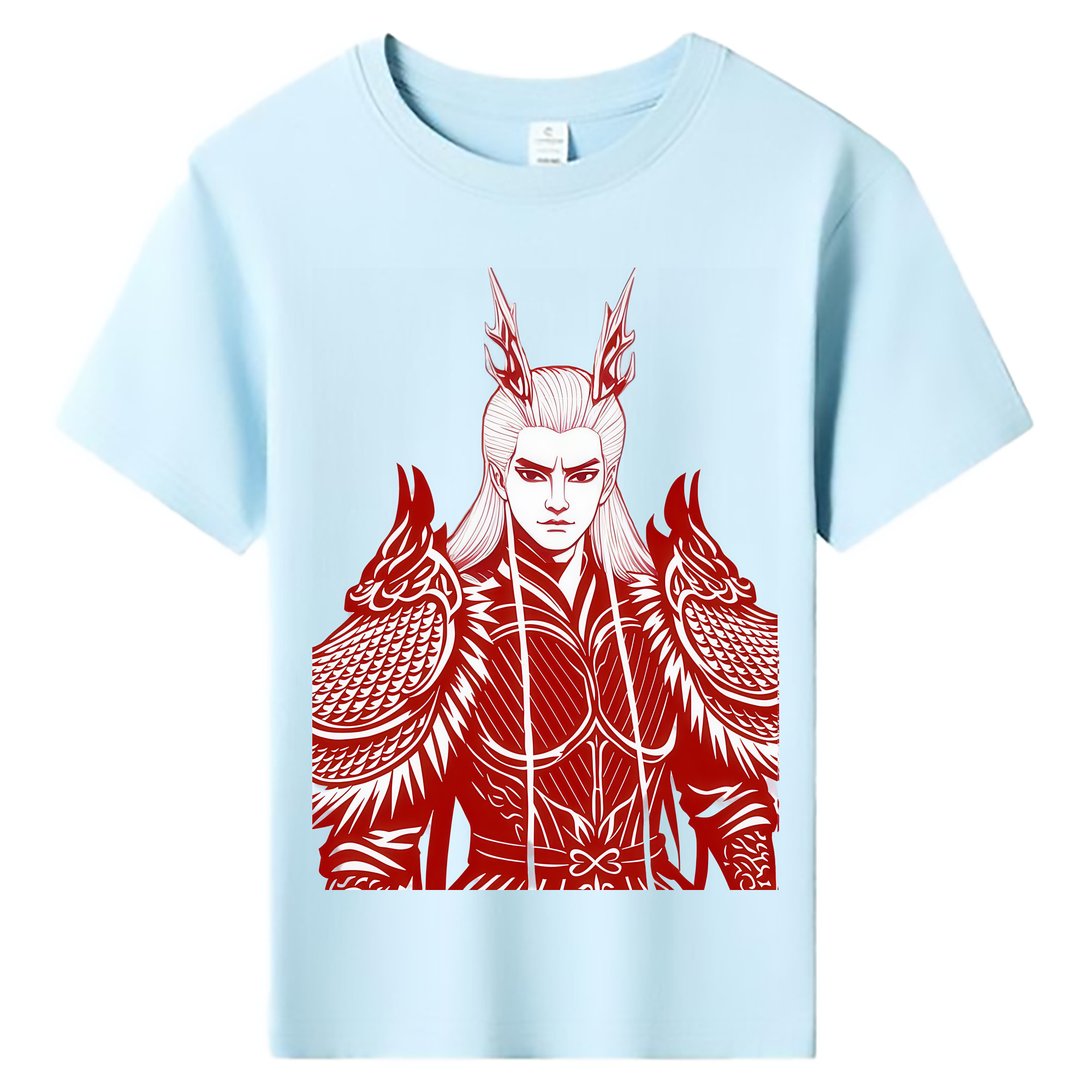 （画像用） Ne Zha 2 ナタ 魔童の大暴れ 綿100％キッズTシャツ（フロントプリント）